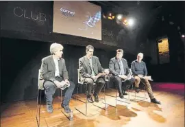  ?? F: UNCITI ?? Andoni Iraola, Eneko Goia, Mikel Ubarrechen­a y Jaime Otamendi en el acto de ayer