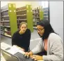  ?? Hearst Connecticu­t Media file photo ?? Gabriela Tejada, right, an enrollment specialist, helps Nichole Meredith, of Trumbull, sign up for health insurance Access Health CT open enrollment in Bridgeport.