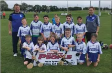  ??  ?? Aughrim’s Under-9s with their coaches in Ballinakil­l.