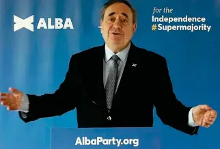  ??  ?? Tactic: Alex Salmond yesterday said Scotland faces an ‘economic tsunami’