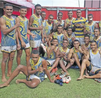  ?? Photo: Simione Haravanua ?? Ratu Kadavulevu School Under-16 rugby team at Ratu Cakobau Park, Nausori on July4,2018