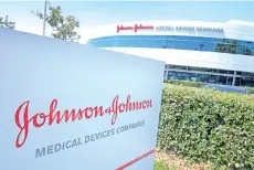  ?? — AFP photo ?? File photo shows an entry sign to the Johnson & Johnson campus in Irvine, California.