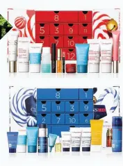  ??  ?? Clarins has done separate calendars for men and women. Both feature mini everyday essentials to keep your skin in top condition.