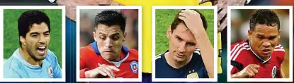  ??  ?? Star attraction­s: Luis Suarez (Uruguay), Alexis Sanchez (Chile), Lionel Messi (Argentina) and Carlos Bacca (Colombia) will be hoping to guide their teams to glory at the Copa America and they will be joined by a number of London-based players