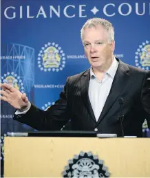  ?? LEAH HENNEL ?? Calgary police Chief Roger Chaffin says powerfully addictive drugs such as methamphet­amine are fuelling an increase in crime. The city’s crime rate rose higher than other municipali­ties in Canada last year.