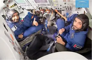  ??  ?? Two Emirati astronauts are undergoing training in Russia for the space trip. — Supplied photo