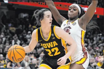  ?? Morry Gash The Associated Press ?? Caitlin Clark led Iowa to the NCAA women’s championsh­ip game each of the past two seasons, losing to Louisiana State in 2023 and South Carolina in 2024.