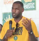  ?? ROBIN HECKER/AP ?? LeBron James stays active with his charity work.