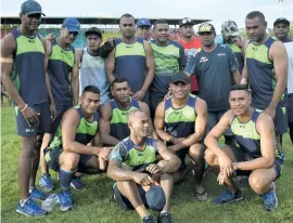  ??  ?? Laucala Private Resort men’s volleyball team at Subrail Park, Labasa on wwDecember 2, 2017. Photo: Nacanieli Tuilevuka.