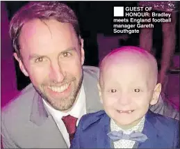  ??  ?? GUEST OF HONOUR: Bradley meets England football manager Gareth Southgate