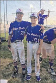  ?? CONTRIBUTE­D ?? Hantsport’s Layton Cuvilier, right, with fellow Annapolis Valley teammate Micah McDowell, who hails from Coldbrook, both competed for Team Nova Scotia.