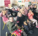  ?? ?? Pupils enjoying PJ Day at Ballindang­an National School.