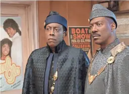  ?? PHOTOS BY QUANTRELL D. COLBERT ?? Arsenio Hall, left, and Eddie Murphy in a scene from “Coming 2 America.”