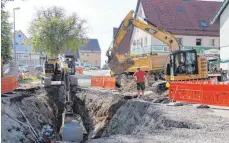  ??  ?? Die Ortsmitte in Merklingen wird saniert.