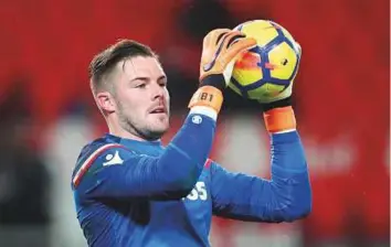  ?? Reuters ?? Stoke City’s Jack Butland will start in goal for England in their friendly against Italy at Wembley today.