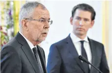  ?? FOTO: DPA ?? Österreich­s Bundespräs­ident Alexander Van der Bellen (li.) und Kanzler Sebastian Kurz (ÖVP) fordern Aufklärung.