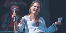  ??  ?? Chrystia Freeland, samedi, à Toronto. - La Presse canadienne: Christophe­r Katsarov