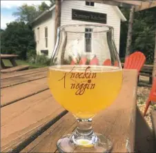  ?? Bob Batz Jr./Post-Gazette ?? A glass of dry cider at Knockin Noggin Cidery & Winery in Volant, one of the properties owned by Nova Destinatio­ns in Lawrence County.