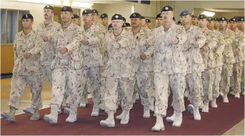  ??  ?? Des soldats à la base militaire de Gagetown, près de Fredericto­n. - Archives