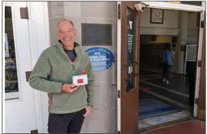  ?? (AP/Michael Liedtke) ?? Marc Randolph, the first chief executive officer of Netflix, stands outside the Santa Cruz, Calif., post office where in 1997 he mailed a Patsy Cline CD to determine whether a disc could make it through the postal system without being damaged.