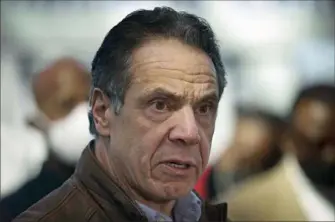 ?? Seth Wenig/Associated Press ?? Senate Majority Leader Chuck Schumer and U.S. Sen. Kirsten Gillibrand have called on New York Gov. Andrew Cuomo to resign, adding the most powerful Democratic voices yet to calls for the governor to leave office in the wake of allegation­s of sexual harassment.