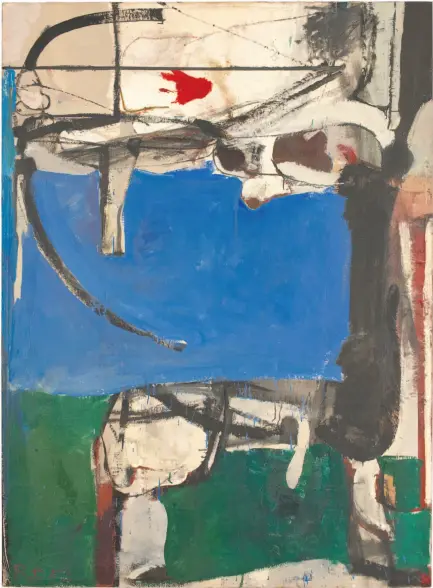  ?? © Richard Diebenkorn Foundation photos ?? Richard Diebenkorn’s “Urbana #2 (The Archer)” (1953), oil on canvas, was based upon a prehistori­c cave painting in Spain.