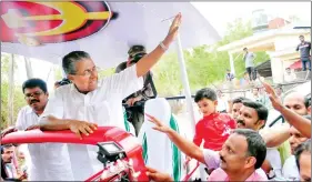  ?? IANS ?? CM Pinarayi Vijayan at a rally in Kannur, Kerala earlier this year.