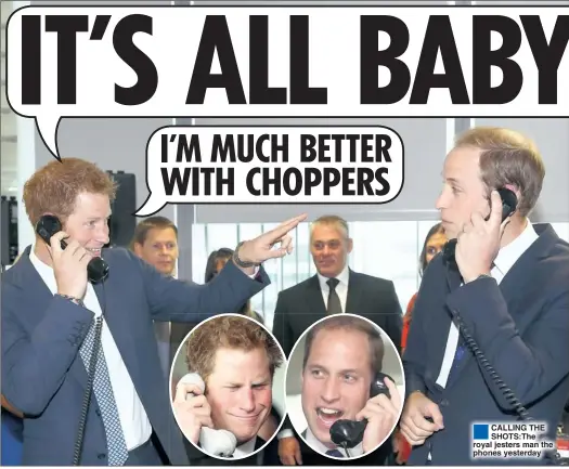  ??  ?? CALLING THE SHOTS:The royal jesters man the phones yesterday
