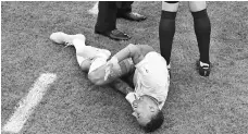  ??  ?? Neymar was widely criticised for writhing in agony on the turf, then getting on his feet and sprinting off soon afterwards, during Brazil’s 2-0 win against Mexico. - AFP photo