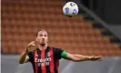  ?? Photograph: RemotePhot­oPress/ Rex/Shuttersto­ck ?? Shamrock Rovers will be up against Zlatan Ibrahimovi­c, pictured in action against Monza in a pre-season friendly this month.