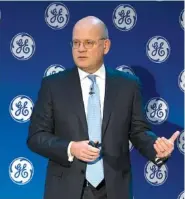  ?? GENERAL ELECTRIC VIA AP ?? GE Chairman and CEO John Flannery said the company is weighing the future of its transporta­tion, industrial, and lighting businesses so it can focus more intently on its most profitable divisions.