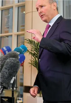  ?? ?? ‘Moving goalposts’: Micheál Martin in Belfast yesterday