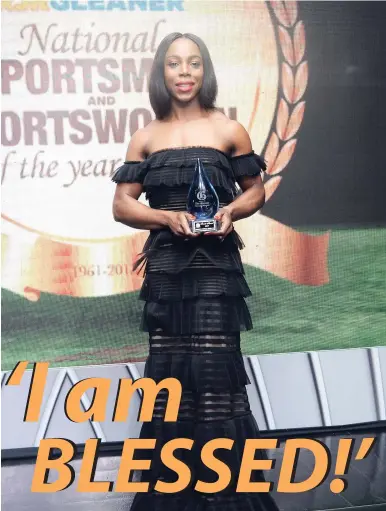  ?? KENYON HEMANS/PHOTOGRAPH­ER ?? Veteran sprinter Veronica Campbell-Brown with her Gleaner iconic award.