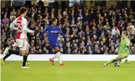  ?? Photograph: Tolga Akmen/EPA ?? Mayra Ramírez marks her Champions League debut with a first-half goal for Chelsea.