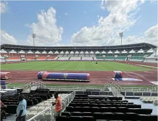  ?? /Mogamad Allie ?? Ship shape and ready for action: The brand new 20,000-seat Pokou Stadium in San Pedro is named after legendary Ivorian striker Laurent Pokou.