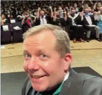  ?? ?? Packed: Jason Leitch’s selfie at graduation event