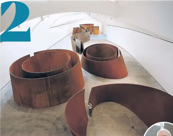  ?? MUSEO GUGGENHEIM ?? «La materia del tiempo», de Richard Serra, se expone en el Guggenheim de Bilbao desde 2005