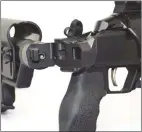  ??  ?? Folding stock with strong and tight-fitting locking mechanism.