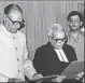  ?? HT FILE/SN SINHA ?? Justice Sachar (right) is sworn in as chief justice of Delhi HC.
