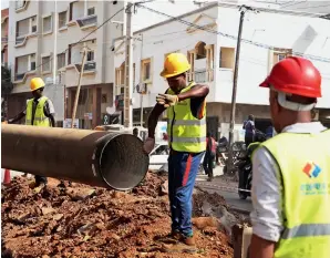  ?? ?? A water pipe is being installed in Dakar, Senegal, on 1 November 2023