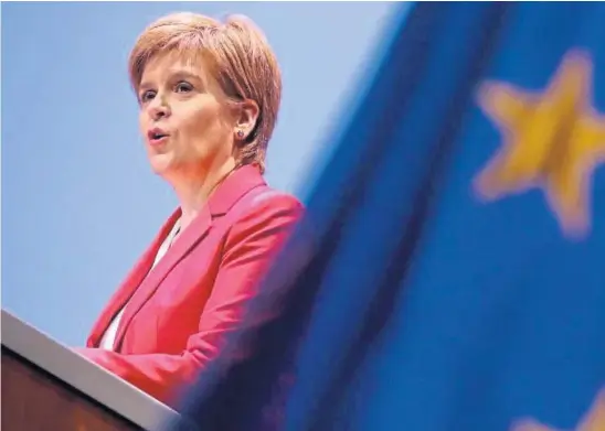  ?? ?? CONSISTENT: Unlike the UK Government on Brexit, Nicola Sturgeon’s administra­tion supports its own referendum propositio­n.