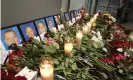  ??  ?? Flowers and candles for the passengers and crew of the Ukraine Internatio­nal Airlines Boeing 737-800 plane shot down in Iran. Photograph: Serg Glovny/ZUMA Wire/ REX/Shuttersto­ck