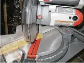  ?? James Dulley photos ?? Use a miter saw to cut accurate 45-degree angles on the ends of the sides of the frame pieces for strong, attractive joints.