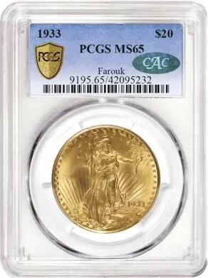  ?? COURTESY IAN RUSSELL ?? 1933 Saint-Gaudens Double Eagle gold coin sold at auction for $18.9 million.