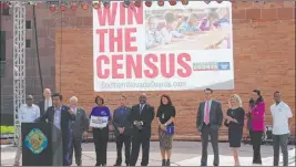  ?? Erik Verduzco Las Vegas Review-journal @Erik_verduzco ?? Officials including North Las Vegas Councilman Isaac Barron participat­e in a March rally at the Clark County Government Center for the 2020 U.S. census.