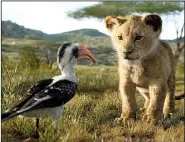  ?? Disney Zazu (left) and Simba star in the Jon Favreau-directed film The Lion King. ??