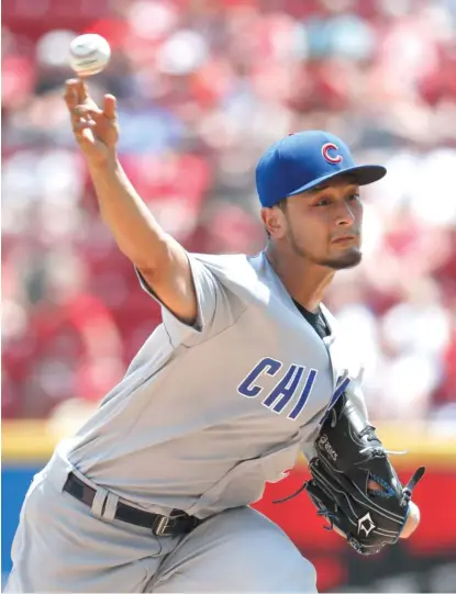  ?? AP ?? Right- hander Yu Darvish labored through a 39- pitch first inning, then didn’t allow a hit from the second through the sixth.