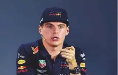  ?? Virendra Saklani/Gulf News ?? Max Verstappen of Red Bull speaks about the Brazil crash during a press conference in Abu Dhabi yesterday.