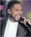  ??  ?? Miguel is back with fourth album “War & Leisure,” out Friday. FRED DUFOUR/ AFP/GETTY IMAGES