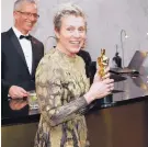  ?? ERIC JAMISON/ASSOCIATED PRESS ?? Frances McDormand, winner of the award for best performanc­e by an actress in a leading role attends the Governors Ball after the Oscars on Sunday.